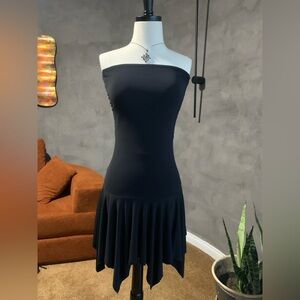 Y2K Flamingo strapless black dress – size small